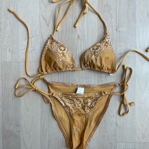 Zimmermann Mustard Paisley Bikini